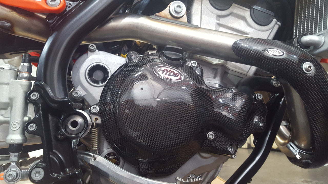 KTM 250 4-STROKE CARBON KEVLAR CLUTCH CASING & WATERPUMP GUARD COMBO