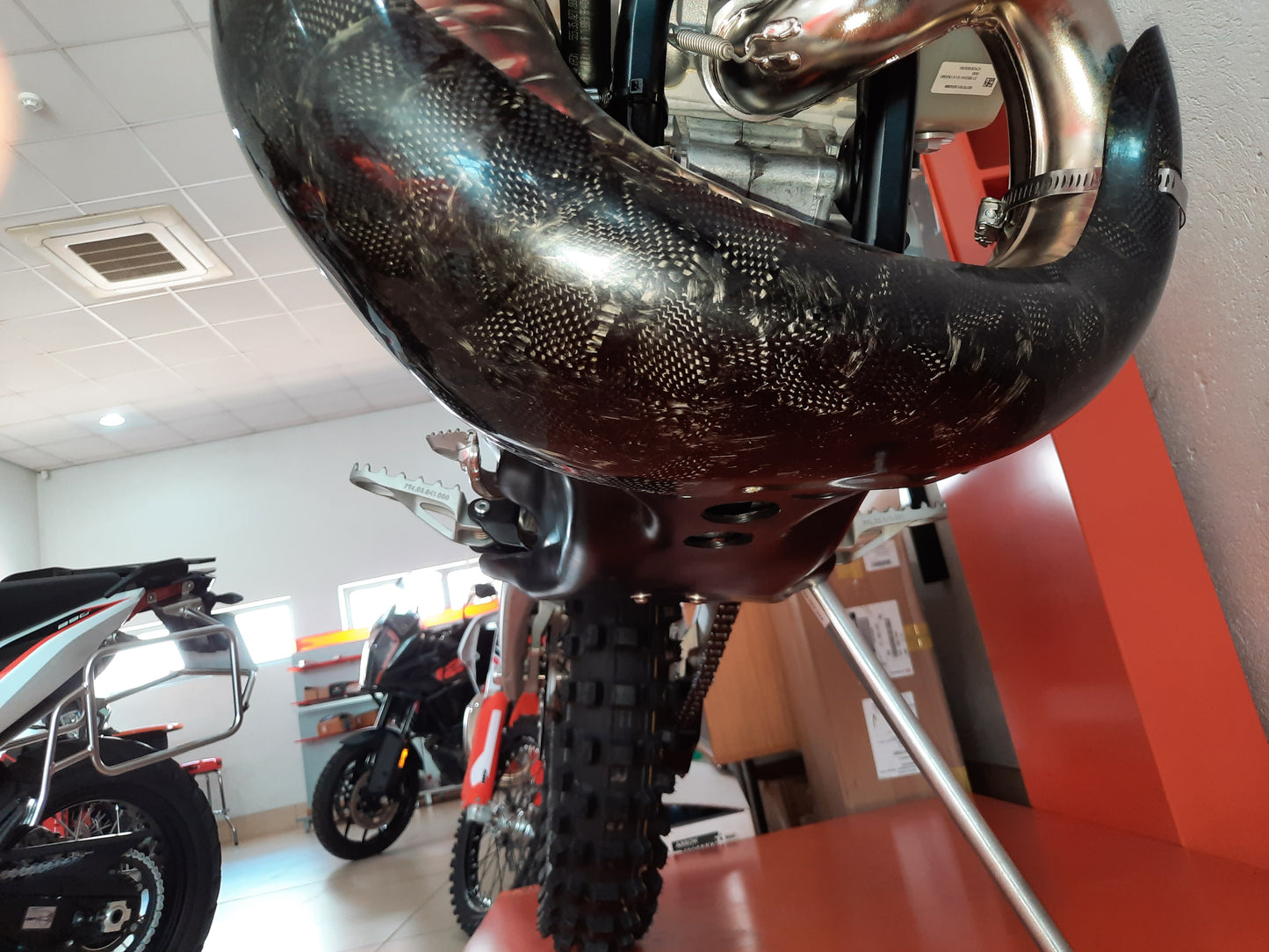 HUSQVARNA 250 / 300 2STROKE POLY SUMP CARBON EXHAUST GUARD COMBO