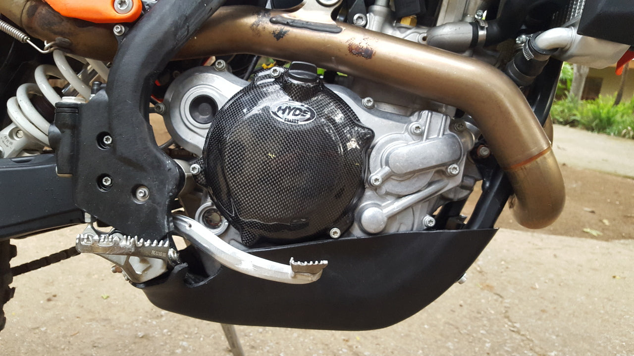 KTM 450/500 CARBON KEVLAR INFUSION CLUTCH CASING GUARD - BOLT-ON