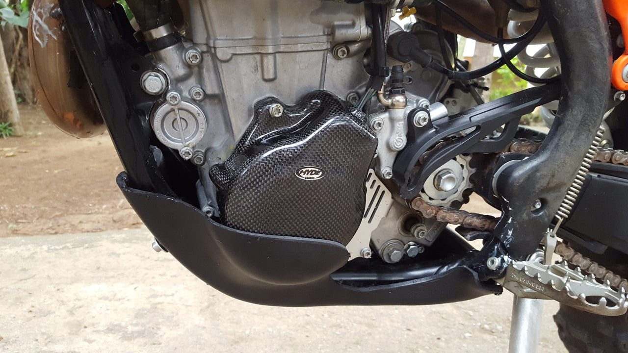 KTM 450/500 CARBON KEVLAR INFUSION STARTER IGNITION GUARD - BOLT-ON